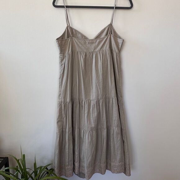 Women’s BCBG Neutral Tan Boho Summer Midi Dress M - Picture 6 of 14
